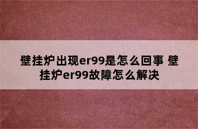 壁挂炉出现er99是怎么回事 壁挂炉er99故障怎么解决